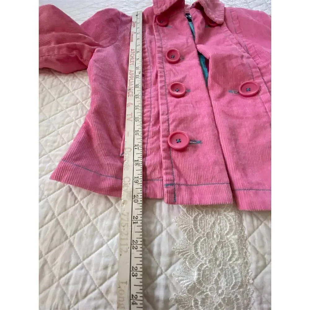 B.B. Dakota Vintage Pink Corduroy Double-Breasted ShortJacket Size L